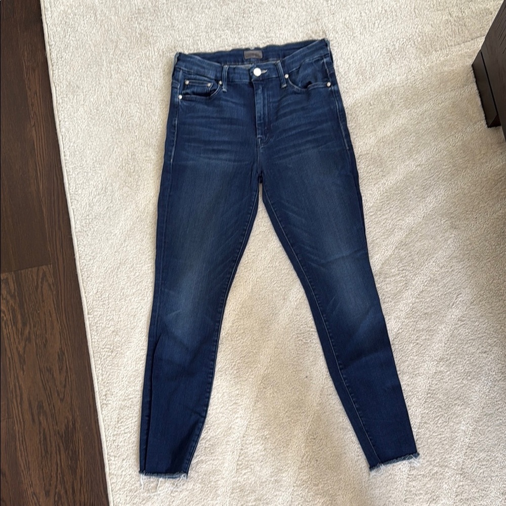 MOTHER Blue Skinny Jeans with Tapered Ankle
